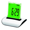 Push Panel Color-Changing LCD Clock 612 White
